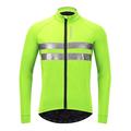 WOSAWE Men's Thermal Fleece Cycling Jacket Winter Biking Jersey Long Sleeves Reflective Bike Outfit, Green L