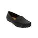 Extra Wide Width Women's The Milena Slip On Flat by Comfortview in Black (Size 7 1/2 WW)