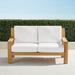 Calhoun Loveseat with Cushions in Natural Teak - Rain Resort Stripe Cobalt, Standard - Frontgate