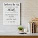 Trinx Welcome to Our Home - Wrapped Canvas Textual Art Print Canvas, Solid Wood in Black/Gray | 12 H x 8 W x 1 D in | Wayfair