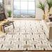 Brown/White 60 x 0.63 in Area Rug - Foundry Select Raeleigh Geometric Hand Knotted Wool/Ivory Area Rug Cotton/Wool | 60 W x 0.63 D in | Wayfair