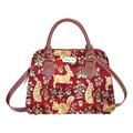 Signare Tapestry Hand & Shoulder Bag for Women |Fashionable Cross Body bag Purses for Woman |Satchel Bag for Women Girls Teen, Forest Life Red