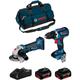 Bosch - Kit 18V BK208BAG (gsr 18V-60 c gws 18-125 v-li 2 x 4,0 Ah GAL18V-40 Sac)