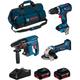 Bosch - Kit 18V BK309BAG (gsb 18V-60 c gws 18-125 v-li gbh 18V-21 2 x 5,0 Ah GAL18V-40 Sac)