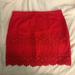 J. Crew Skirts | J. Crew Red Daisy Lace Mini Skirt | Color: Red | Size: 6