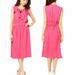 Kate Spade Dresses | Kate Spade Tile Pink Crepe Ruffle Fit& Flare Dress | Color: Pink | Size: L