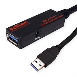 ROLINE USB 3.2 Gen 1 Aktives Repeater Kabel, schwarz, 20 m Image