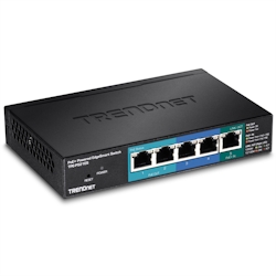 TRENDnet TPE-P521ES 5Port Gigabit Switch PoE+ Powered mit PoE Pass Through 15W Image