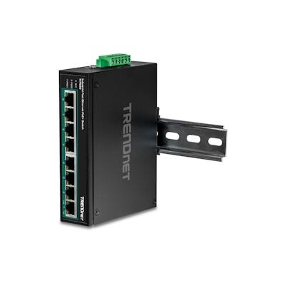 TRENDnet TI-PE80 Industrial Fast Ethernet PoE+ DIN-Rail Switch 8-Port