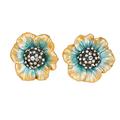 NIKKY HOME 2 Pcs Door Knobs Pull Handle drawer pulls Furniture Cupboard shape of flower Elegant Royal Style Decorative Metal Green and Yellow