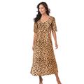 Plus Size Women's Long Print Sleepshirt by Dreams & Co. in Classic Leopard (Size M/L) Nightgown