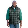 Men's Big & Tall Explorer Plush Fleece Zip Vest by KingSize in Hunter Plaid (Size 5XL)