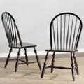 Sunset Trading Black Cherry Selections Windsor Spindleback Dining Chair In Antique Black ( Set of 2 ) - Sunset Trading DLU-C30-AB-2