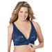 Plus Size Women's The Nola Lace Wirefree Front Closure Bralette by Leading Lady in Navy (Size M)