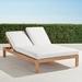 Calhoun Double Chaise with Cushions in Natural Teak - Performance Rumor Midnight, Standard - Frontgate