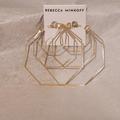 Rebecca Minkoff Jewelry | Geometric Hoop Gold Tone Earrings | Color: Gold | Size: Os