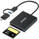 CFast Kartenleser BYEASY CFast 2.0 Card Reader via USB 3.0 or USB C Port Portable CFast Memory Card Reader with Thunderbolt 3 Port Using for Integral, ProGrade, SanDisk, Transcend, Sony CFast card