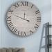 Gracie Oaks Oversized Kipp Wall Clock Wood/Solid Wood in Brown/Gray | 24 H x 24 W x 2 D in | Wayfair 9C64E55C9D3A446283C0A0D240BFDDA9