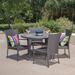 Alcott Hill® Straker 5 Piece Outdoor Dining Set Wicker/Rattan in Gray | 46.5 W x 46.5 D in | Wayfair ALTH1746 41559591