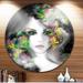 Design Art 'Fantasy Portrait Woman' Oil Painting Print on Metal in Gray/Green | 23 H x 23 W x 1 D in | Wayfair MT8844-C23