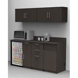 Breaktime Coffee Kitchen Lunch Break Room Corner 72" W x 84" H x 24" D Base Cabinet in Brown | 72 H x 84 W x 24 D in | Wayfair 6298