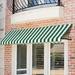 Awntech Slope Window Awning Wood/Woven Acrylic in Green/White | 24 H x 40.5 W x 42 D in | Wayfair ER2442-WH-3FW