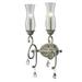 Alcott Hill® Guernsey 2 - Light Dimmable Candle Wall Light Glass/Metal in Gray | 24.3 H x 8.5 W x 11.2 D in | Wayfair