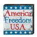 Designocracy Americana Freedom on Board Wall Décor in Blue/Brown/Gray | 8 H x 6 W x 1.5 D in | Wayfair 98920-08