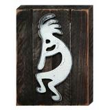 Designocracy Kokopelli Art on Reclaimed Wooden Board Wall Décor in Brown/White | 8 H x 6 W x 1.5 D in | Wayfair 98433-08