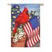 August Grove® Prater Patriotic Cardinal & Flowers Garden Flag, Polyester in Blue/Red/White | 18 H x 12.5 W in | Wayfair