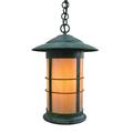 Arroyo Craftsman Newport 1-Light Outdoor Hanging Lantern Glass/Metal in White/Black/Brown | 19.88 H x 13.75 W x 13.75 D in | Wayfair NH-14WO-BZ