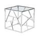 Orren Ellis Mcquiston Angled End Table Stainless Steel/Glass in Gray | 22 H x 22 W x 22 D in | Wayfair 244879E8AEDB4BA4B1AFD8D4AA61AC8B