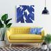 Bay Isle Home™ 'Tropical Leaves' Oil Painting Print on Wrapped Canvas in Blue/White | 24 H x 24 W x 1.5 D in | Wayfair