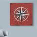 Breakwater Bay Nautical Love Compass by Michael Mullan - Wrapped Canvas Graphic Art Print Canvas in Green | 14 H x 14 W x 2 D in | Wayfair