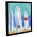 Breakwater Bay 'Nautical Surfboards' Framed Painting Print on Wrapped Canvas in Blue/White | 10 H x 10 W x 2 D in | Wayfair BRWT6858 33617110