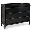 DaVinci Jenny Lind 6 Drawer 48" W Double Dresser, Wood in Black | 34.1 H x 48 W x 18.3 D in | Wayfair M7326E