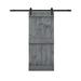 Barn Door - Calhome Paneled Wood Mid-Bar Series Diy Barn Door w/ Installation Hardware Kit Wood in Brown | 84 H x 24 W in | Wayfair