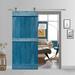 Barn Door - Calhome Paneled Wood & Metal Painted Mid-Bar Series DIY Barn Door w/ Installation Hardware Kit Wood in White | 84 H x 36 W in | Wayfair