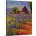 Ophelia & Co. Murrin Iris Field' by Marion Rose Painting Print on Canvas Canvas, Polyester in Blue/Green/Orange | 20 H x 16 W x 1.25 D in | Wayfair