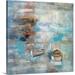 Breakwater Bay 'Calm Sea' by Clybourn Painting Print on Canvas Canvas, Polyester in Blue/White | 16 H x 16 W x 1.25 D in | Wayfair