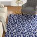 Blue/Navy 27 x 0.5 in Area Rug - Charlton Home® Susan Floral Navy Blue/Ivory Area Rug Polypropylene | 27 W x 0.5 D in | Wayfair