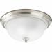 Charlton Home® Rexroad 2 - Light 13.25" Simple Bowl Flush Mount Glass in Gray | 5.875 H x 13.25 W x 13.25 D in | Wayfair CHRL7686 43213699