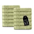 Lavish Touch 12 Piece Egyptian-Quality Cotton Washcloth Towel Set Terry Cloth in Green | Wayfair 2324