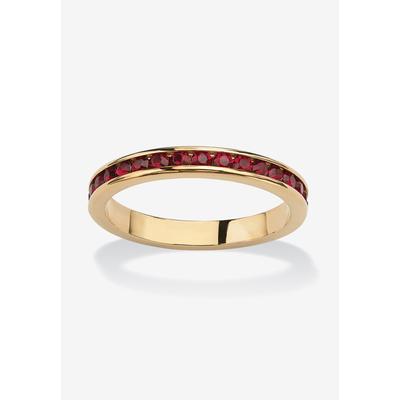 Women's Yellow Gold Plated Simulated Birthstone Eternity Ring by PalmBeach Jewelry in January (Size 7)