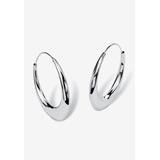 Women's Sterling Silver Polished Hoop Earrings (47mm) by PalmBeach Jewelry in Silver