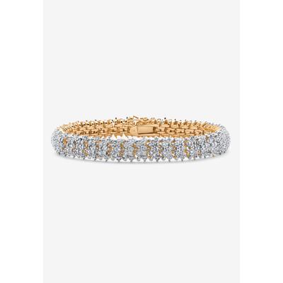 Women's Gold-Plated Diamond Snake Bracelet by PalmBeach Jewelry in Gold