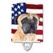 Caroline's Treasures USA American Flag w/ Fox Terrier Ceramic Night Light Ceramic in Red | 6 H x 4 W x 3 D in | Wayfair SC9031CNL