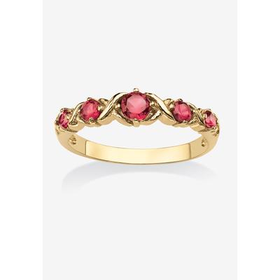 Women's Yellow Gold-Plated Simulated Birthstone Ring by PalmBeach Jewelry in October (Size 5)