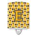 Caroline's Treasures Football Ceramic Night Light Ceramic in White/Yellow/Black | 4 H x 4 W x 3 D in | Wayfair CJ1080-ECNL