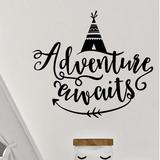 Decal the Walls Adventure Awaits Vinyl Wall Decal Vinyl in Black | 12.88 H x 16 W in | Wayfair QT-3028b